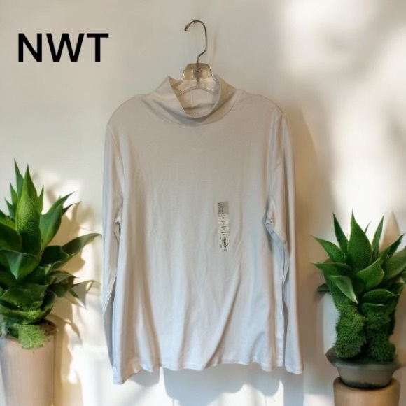 Croft & Barrow Tops - NWT  WHITE MOCK TURTLENECK TOP PLUS 2X         #W
